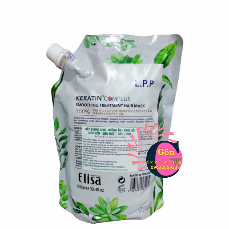 Kem Ủ - Hấp Tóc Elisa plus LPP Keratin Complex Phục Hồi Mền Mượt 900ml