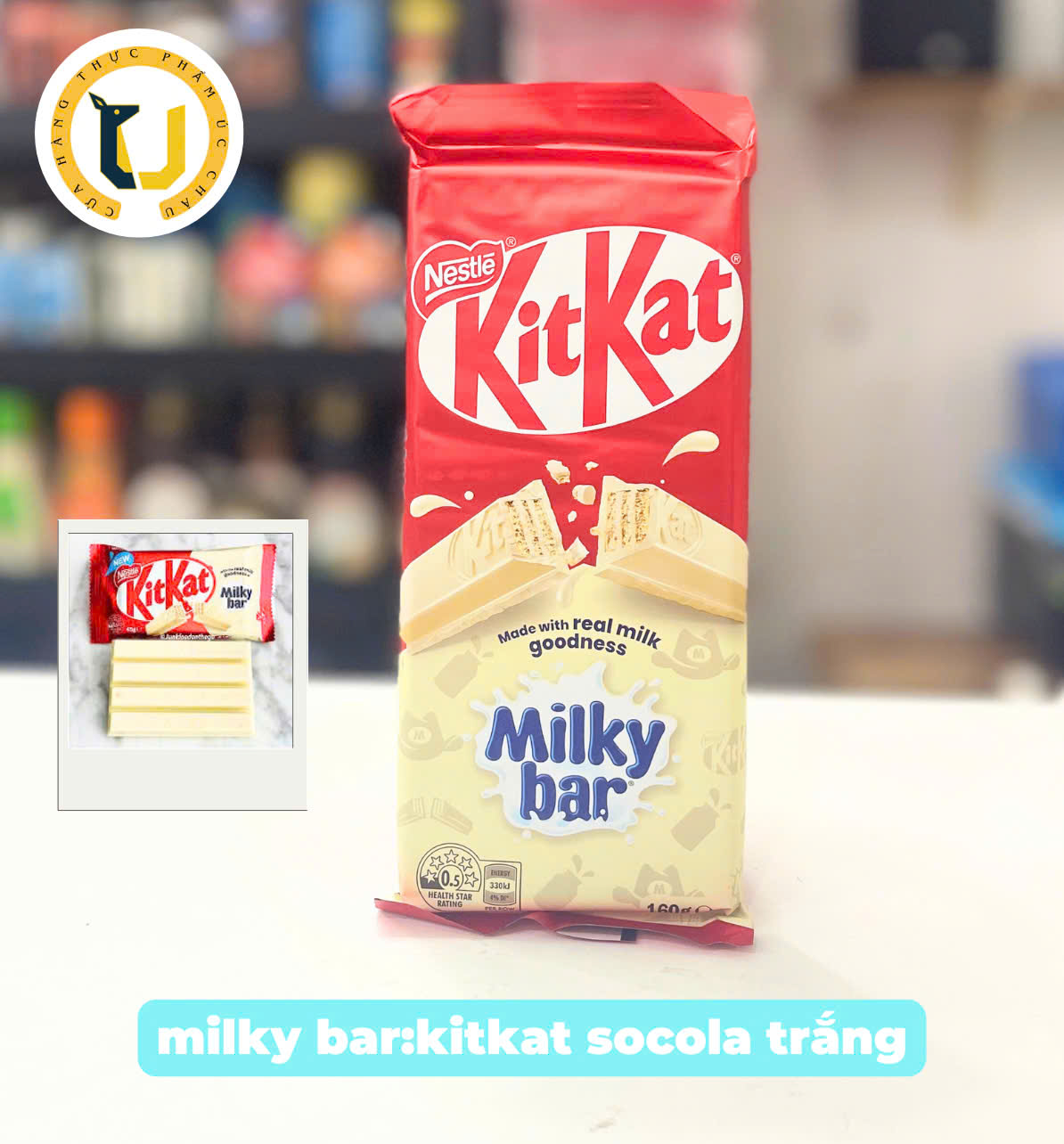 (HÀNG ÚC) Kẹo Socola thanh KITKAT nhiều vị NESTLE KITKAT Chocolate Bars