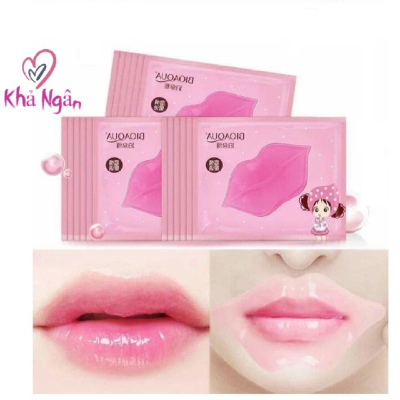 COMBO 10 MIẾNG MẶT NA DƯỠNG ẨM MÔI - Mặt nạ Môi Collagen Nourish Lips Membrane Mask đưa các dưỡng chất thẩm thấu qua da, ngấm sâu làm ẩm , căng mịn làn da môi nứt nẻ cao cấp
