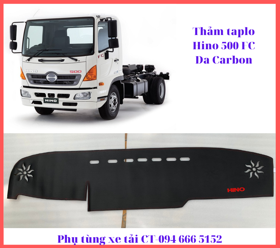 Thảm taplo vân carbon xe tải hino 500:fc,fg,fl