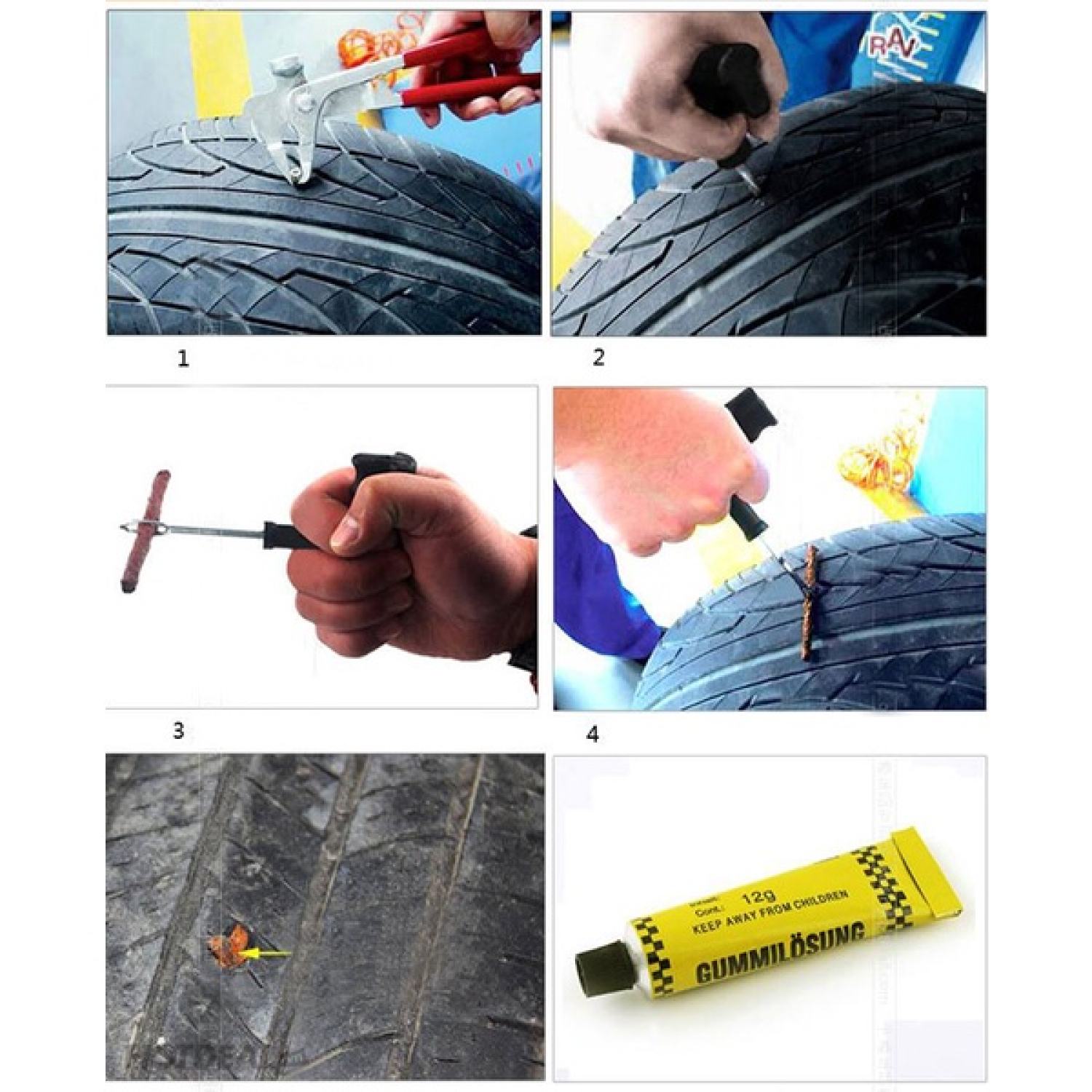 Bộ dụng cụ vá xe không ruột