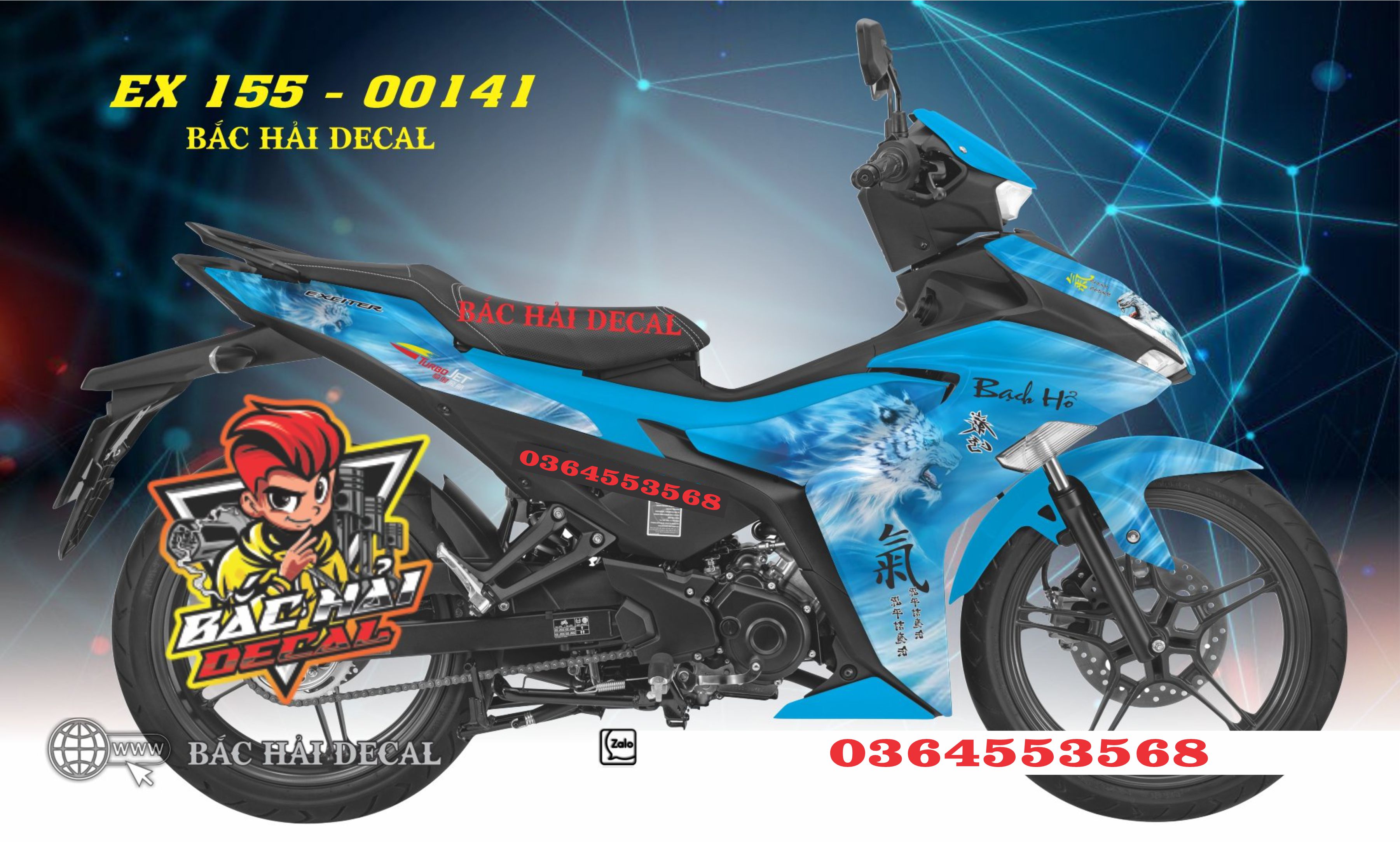 TEM TRÙM EXCITER 155 BẠCH HỔ