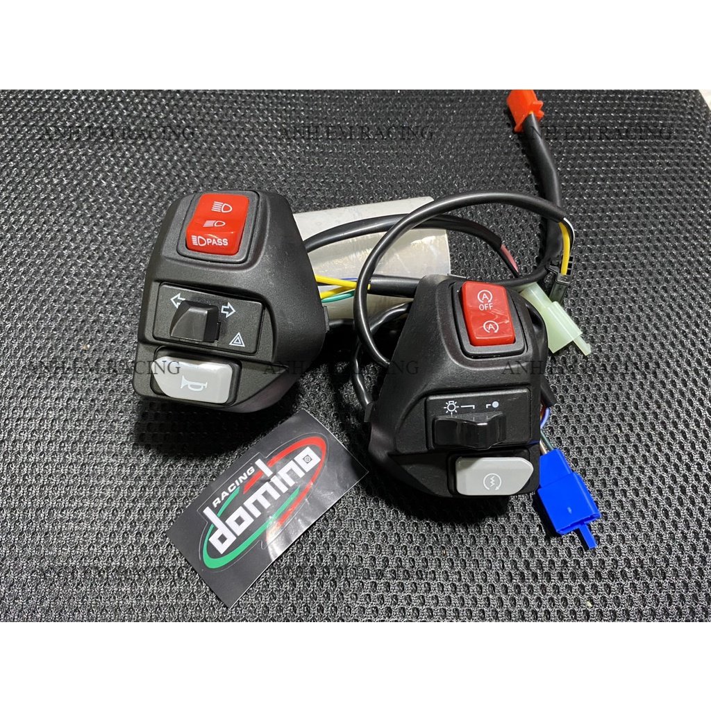 Bộ cùm công tắc mod nút đỏ trái phải hazard passing full chức năng cho nvx nvx 135c nvx155 ex135