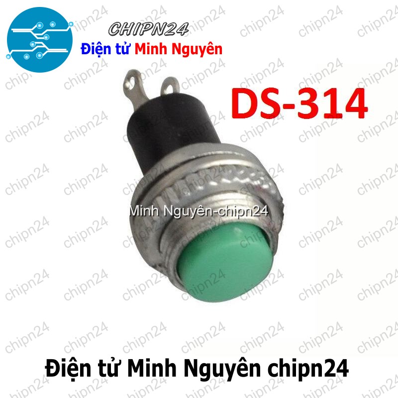 [3 cái] (G15) Nút nhấn nhả DS-314 Xanh Lá (Nút nhấn nhả Phi 10MM Xanh Lá)