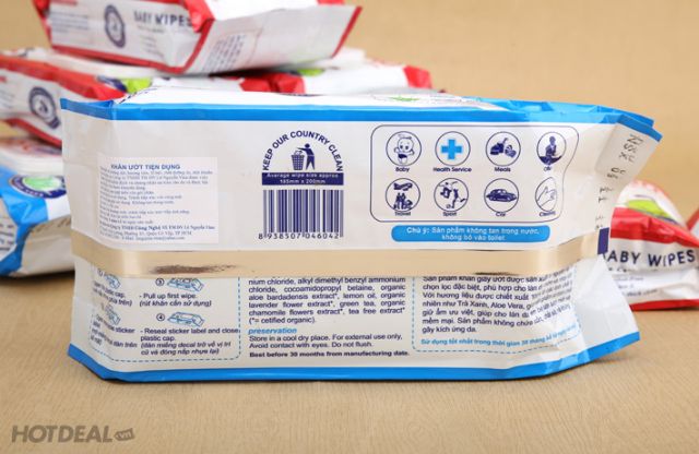 Bịch Khăn Giấy Ướt Baby Wipes to 80 miếng