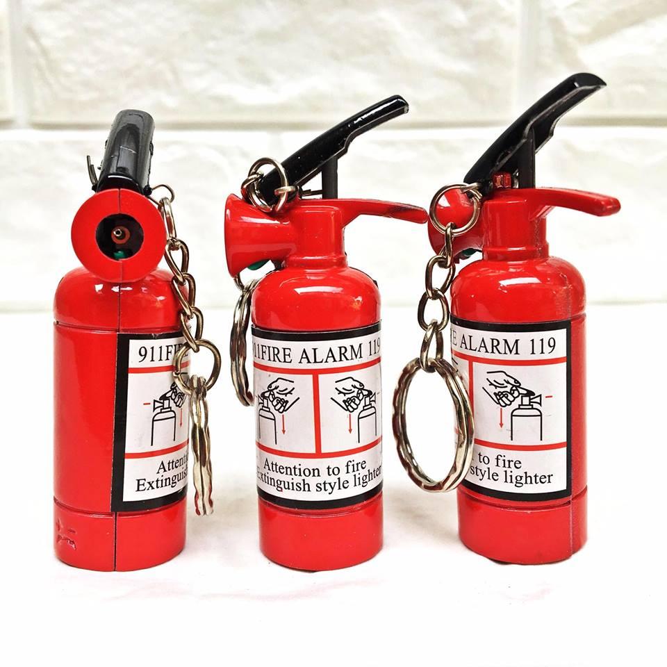 [HCM]BẬT LỬA MÓC KHÓA HÌNH BÌNH CHỮA CHÁY (KIM LOẠI) - (XÀI GAS)