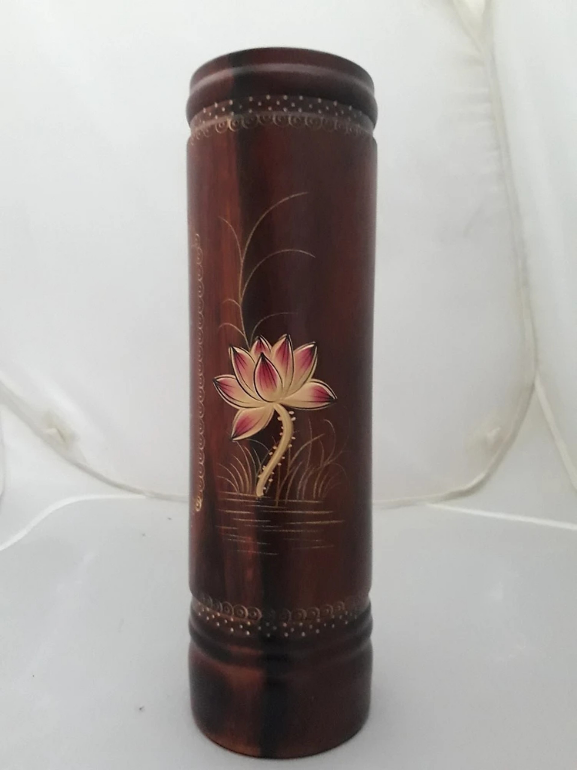 Ống nhang gỗ hoa sen 27x8x8 cm