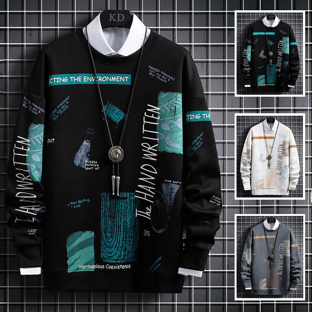 Áo Sweater Áo Thun Nỉ Nam Cổ Tròn Cao Cấp Thời Trang Thu Đông The HAND WRITTEN Kiểu Dáng Hàn Quốc Hot Trend 2024 FASHION4MENHCM AO TOP 90000152C2