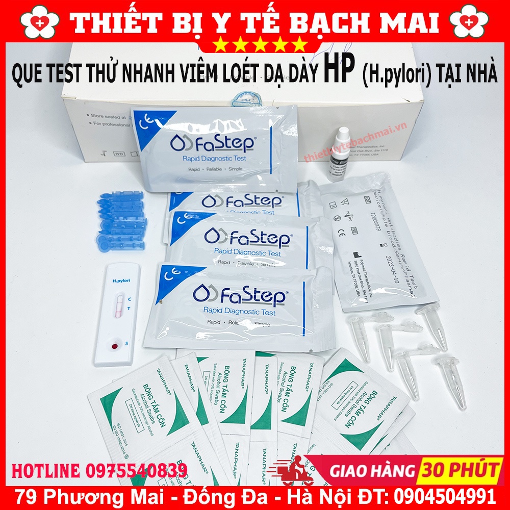 QUE TEST THỬ HP VIÊM LOÉT DẠ DÀY FASTEP -  MỸ