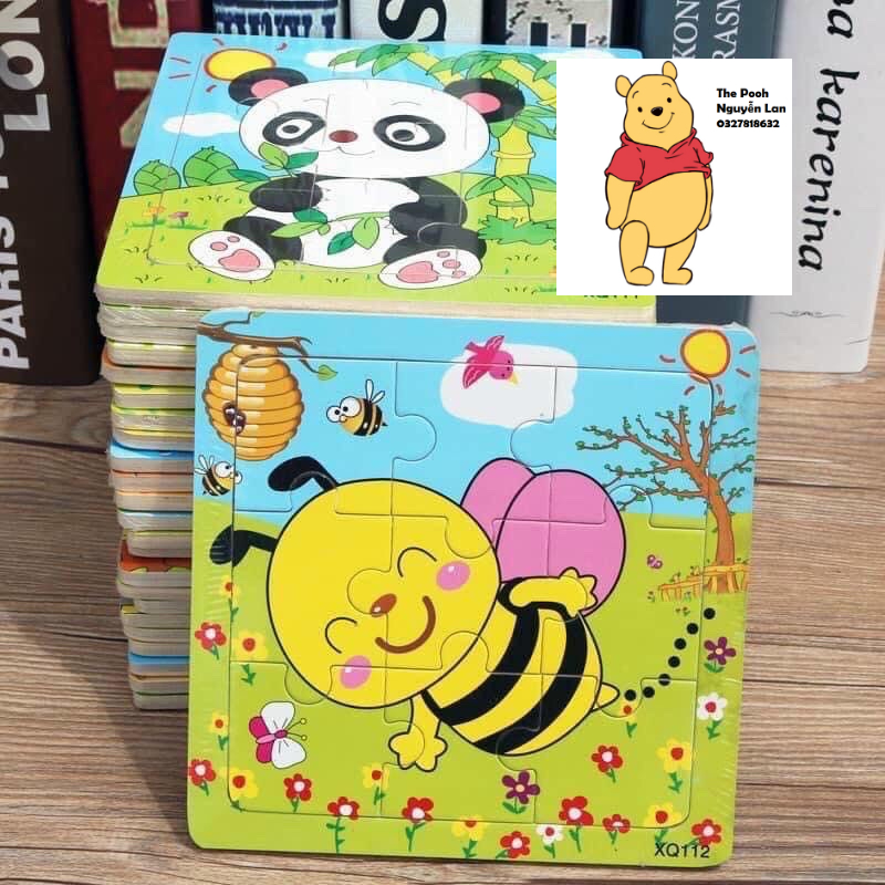 Combo 10tranh ghép gỗ 9 mảnh 15x15cm