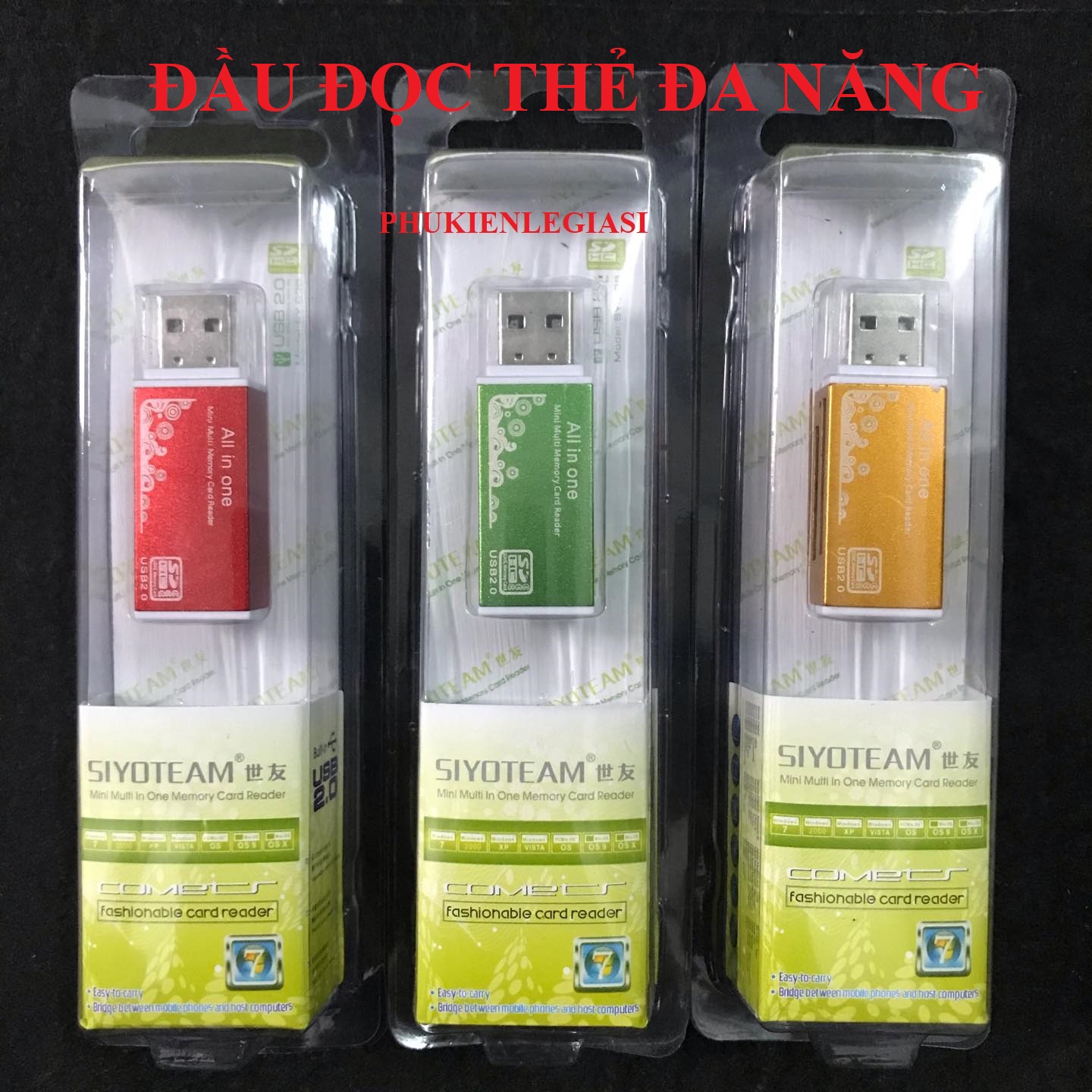Đầu đọc thẻ nhôm đa năng all in one