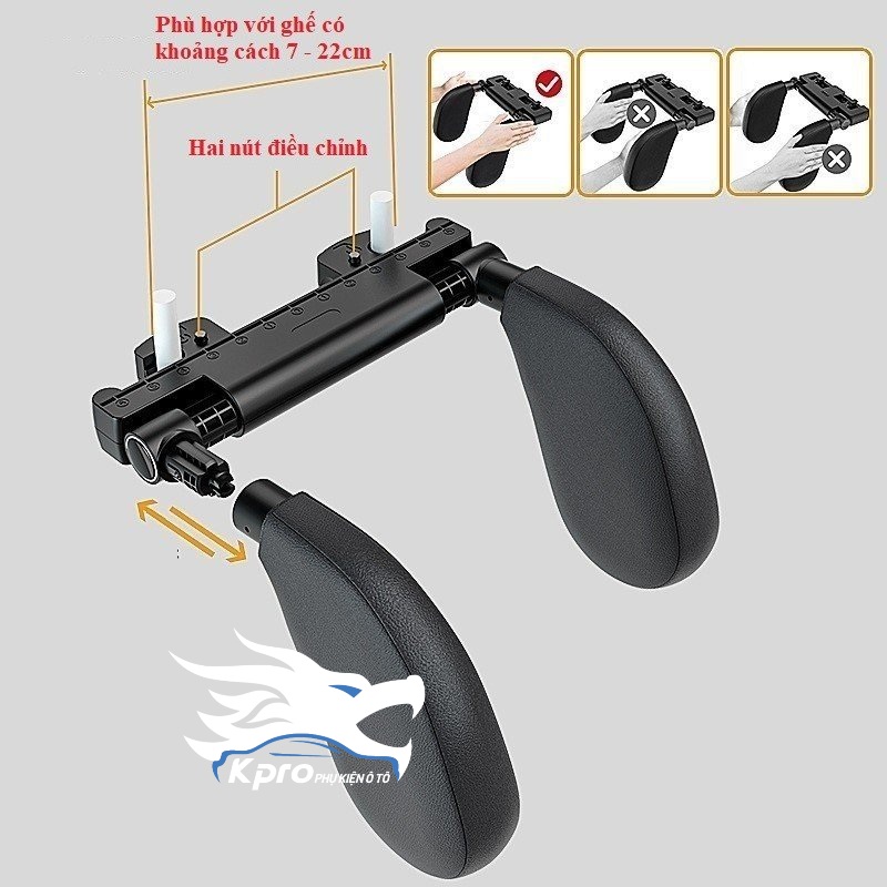 Gối tựa đầu 2 bên - Hàng Kpro chất lượng cao