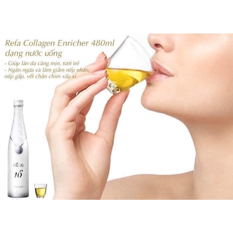 (Hàng Chính Hãng) Nước uống đẹp da Collagen Refa Enriched 16 Nhật 480ml