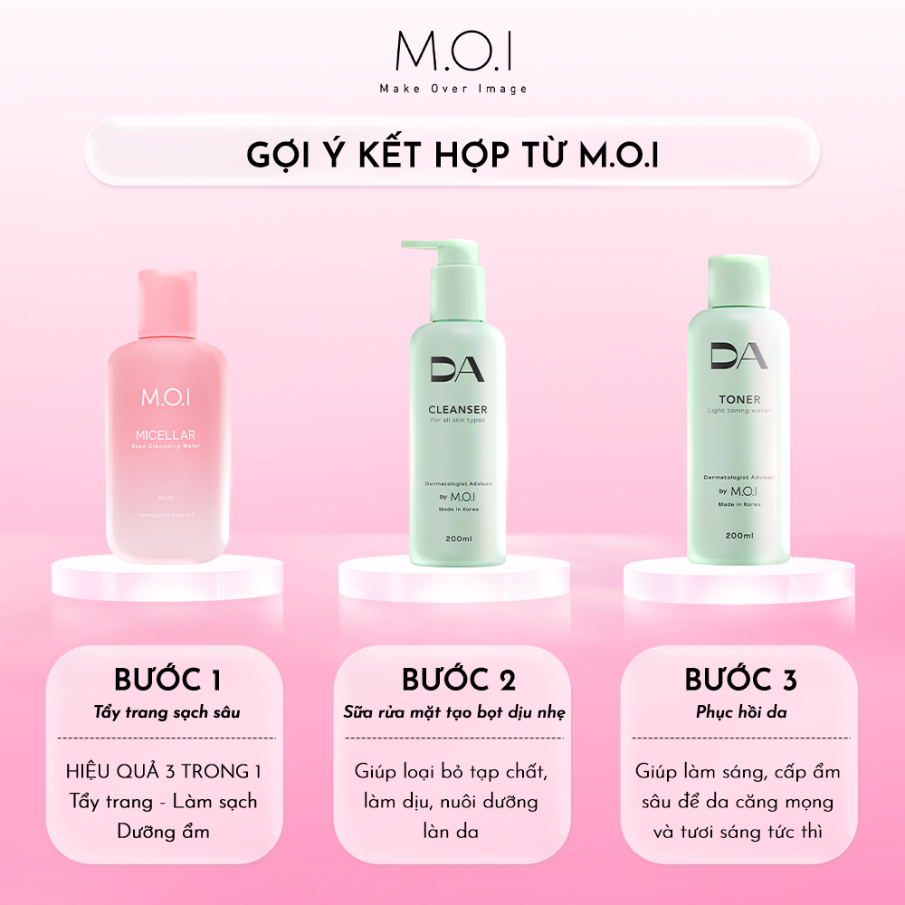 Combo Mini Sữa Rửa Mặt và Toner DA by MOI