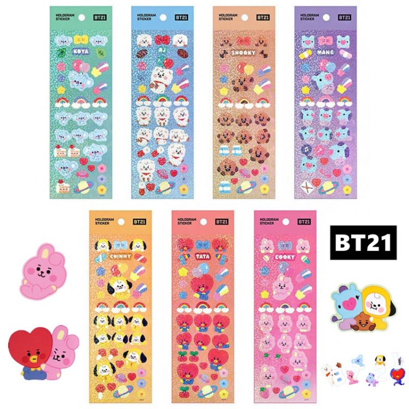 Mua Miếng Dán Trong Suốt Hình BT21 BTS Phiên Bản 1 Chimmy Cooky Koya Mang  RJ Shooky Tata Van KPOP BTS  Yeep