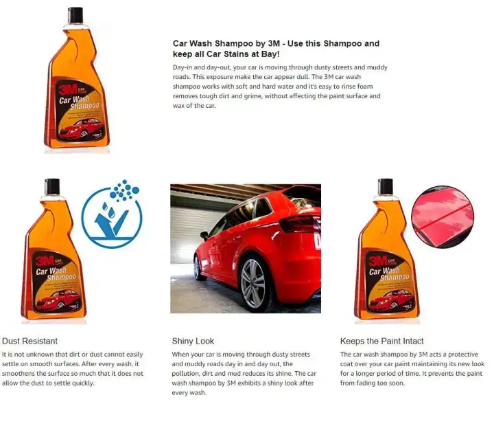 NƯỚC RỬA XE BỌT TUYẾT ĐẬM ĐẶC - PH CÂN BẰNG - NHIỀU BỌT 3M CAR WASH SHAMPOO 1 LIT 305860 | Lazada.vn