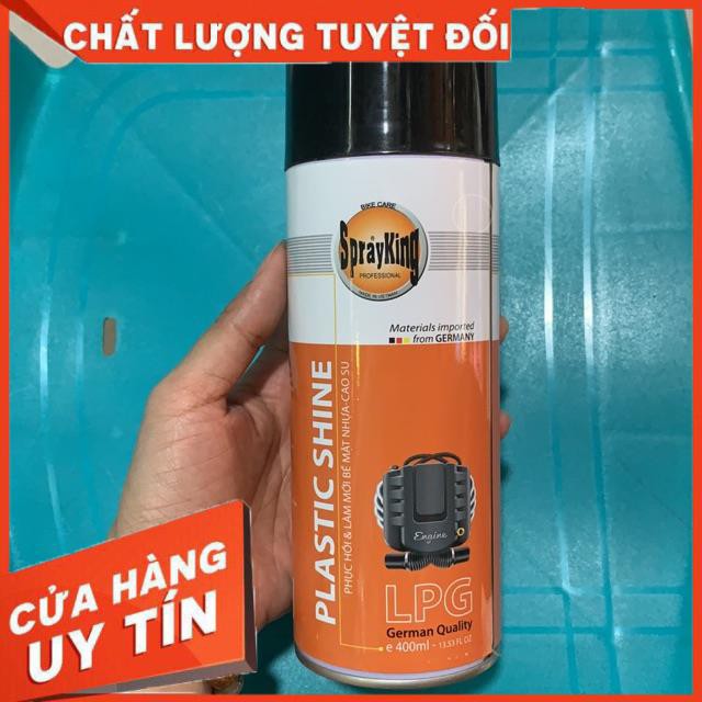 Chai Xịt phục hồi nhựa nhám , bóng lốp xe máy SprayKing