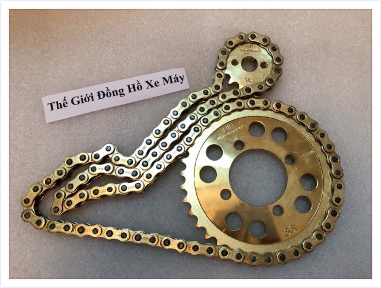 Nhông sên dĩa Vàng DID cho Wave Dream, độ bền cực cao, chắc chắn, khắc phục tình trạng hay bị giãn sên