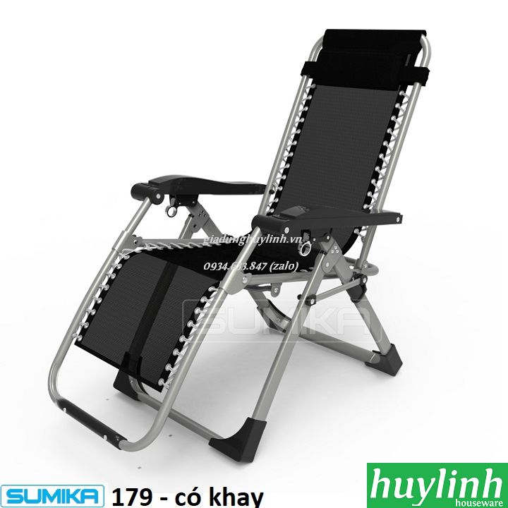 Ghế xếp gấp thư giãn Sumika 179 - Có khay để ly - Tải trọng 300kg