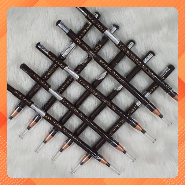 Eyebrow Pencil with 2 Stamps, Colored Soft Pencil