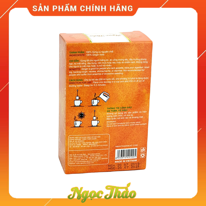 Trà gừng 20 túi lọc Ngọc Thảo