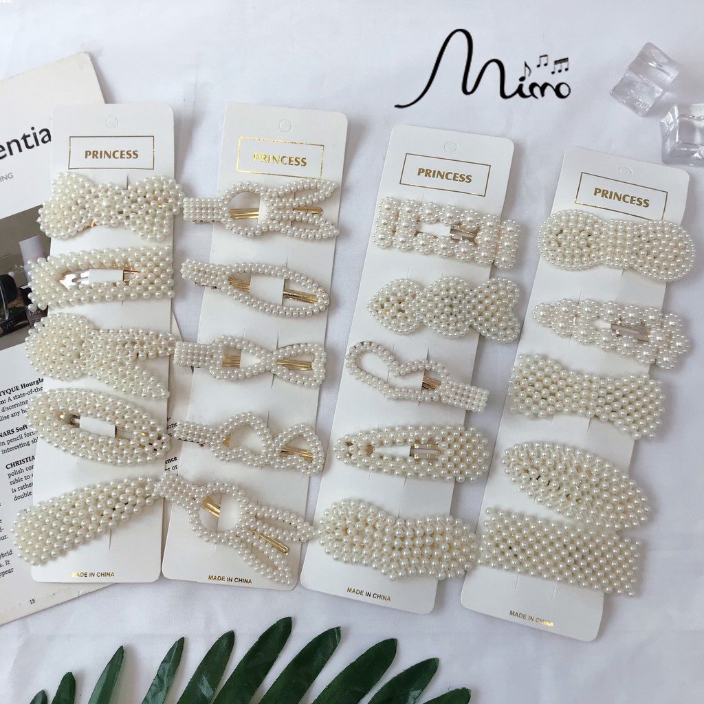 Vĩ 5 Kẹp tóc MỚI mái trắng mix ngẫu nhiên