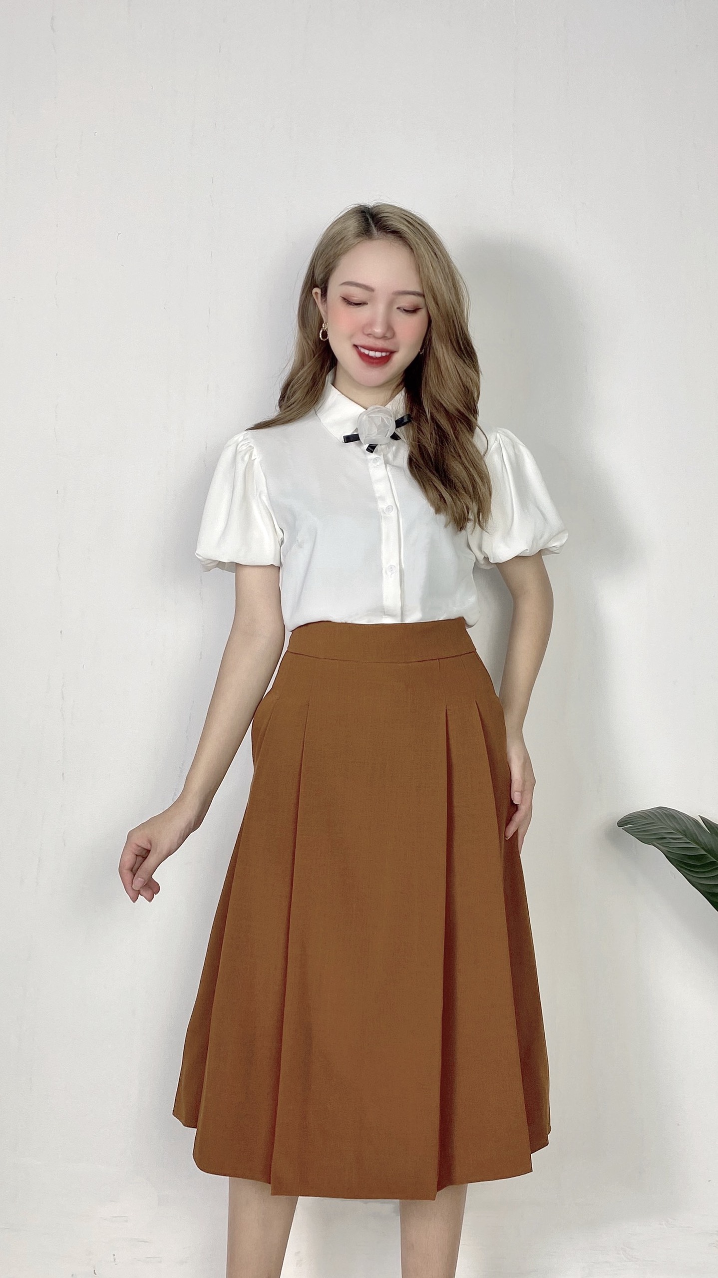 Chân Váy Công Sở Xếp Ly 2 Bên