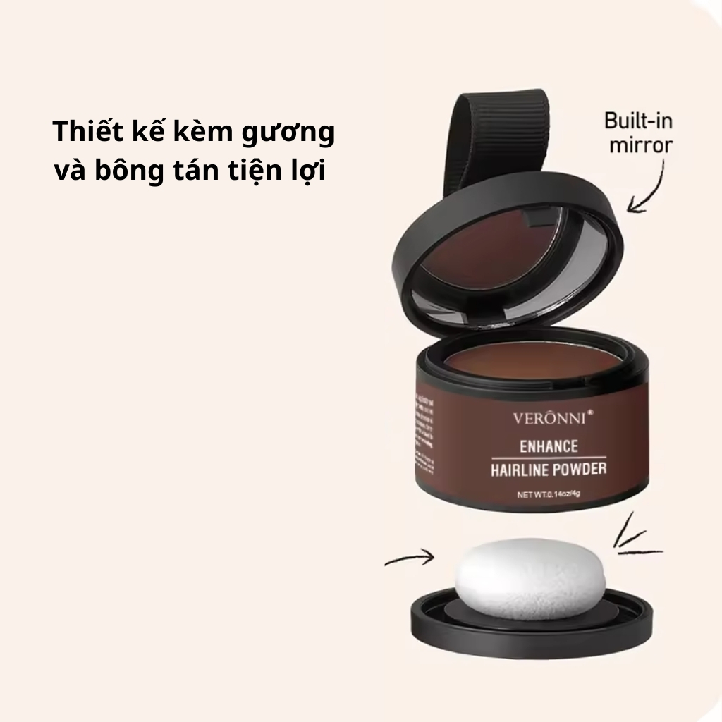 Phấn phủ tóc, chấm hói và che khuyết điểm tóc Veroni, phấn phủ hói, che hói và tóc bạc