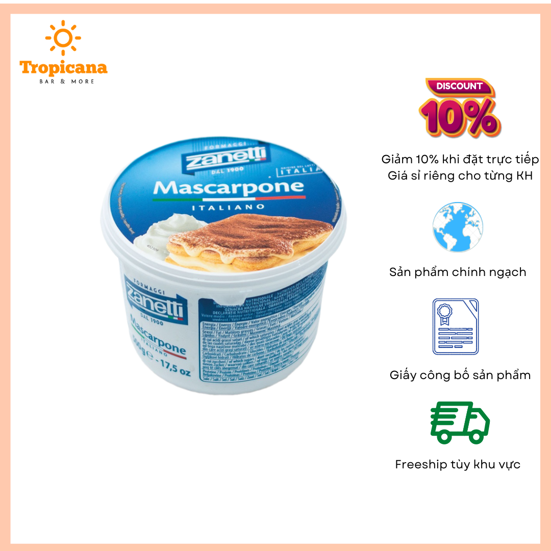 Phô mai Mascarpone Zanetti - Hộp 500g
