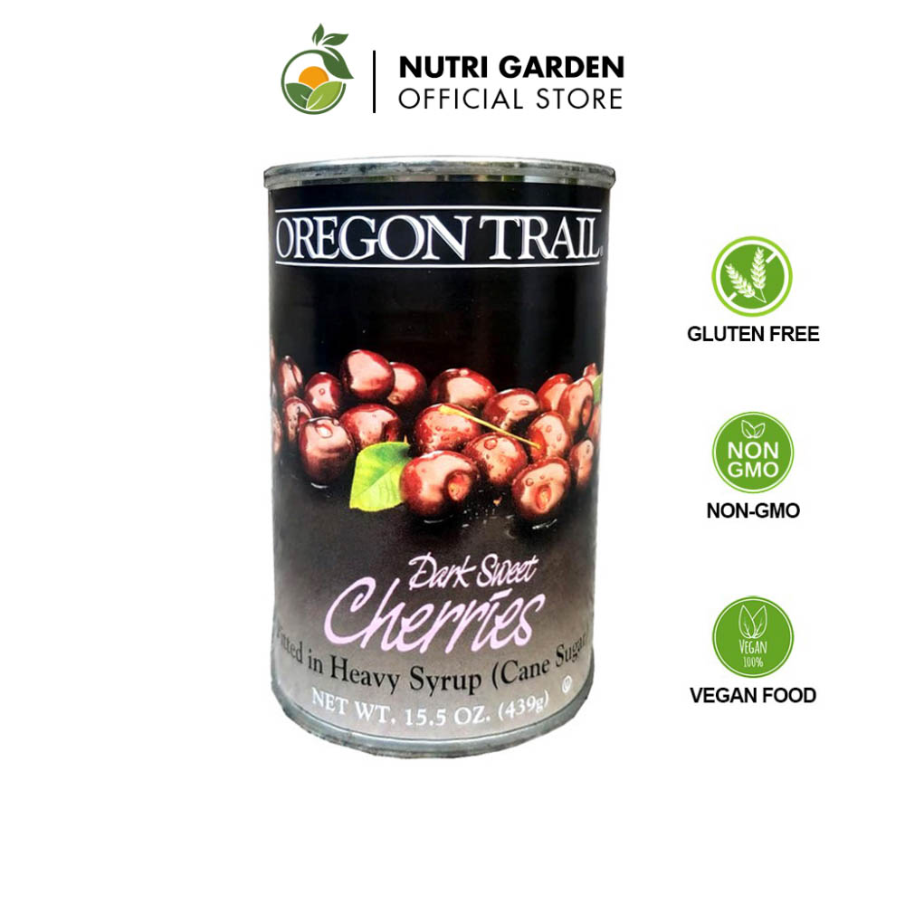 Quả anh đào ngâm oregon trail dark sweet cherries 439g / 3.06kg_tiện dụng việt