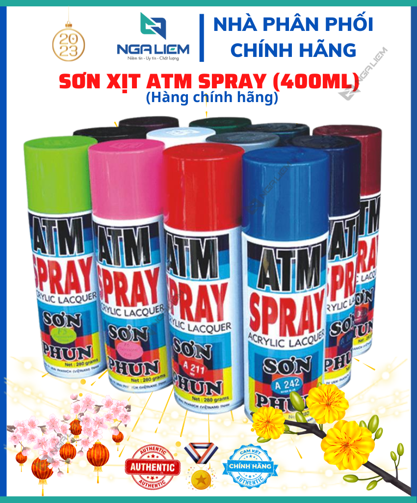 SƠN XỊT ATM SPRAY (400ML) (Màu mô tô + phản quang)