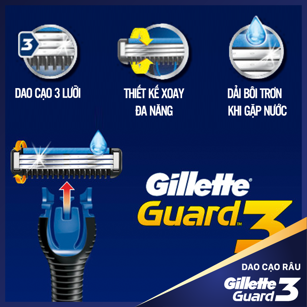 Lưỡi Dao cạo râu Gillette Guard3 4S (4 lưỡi/vỉ)