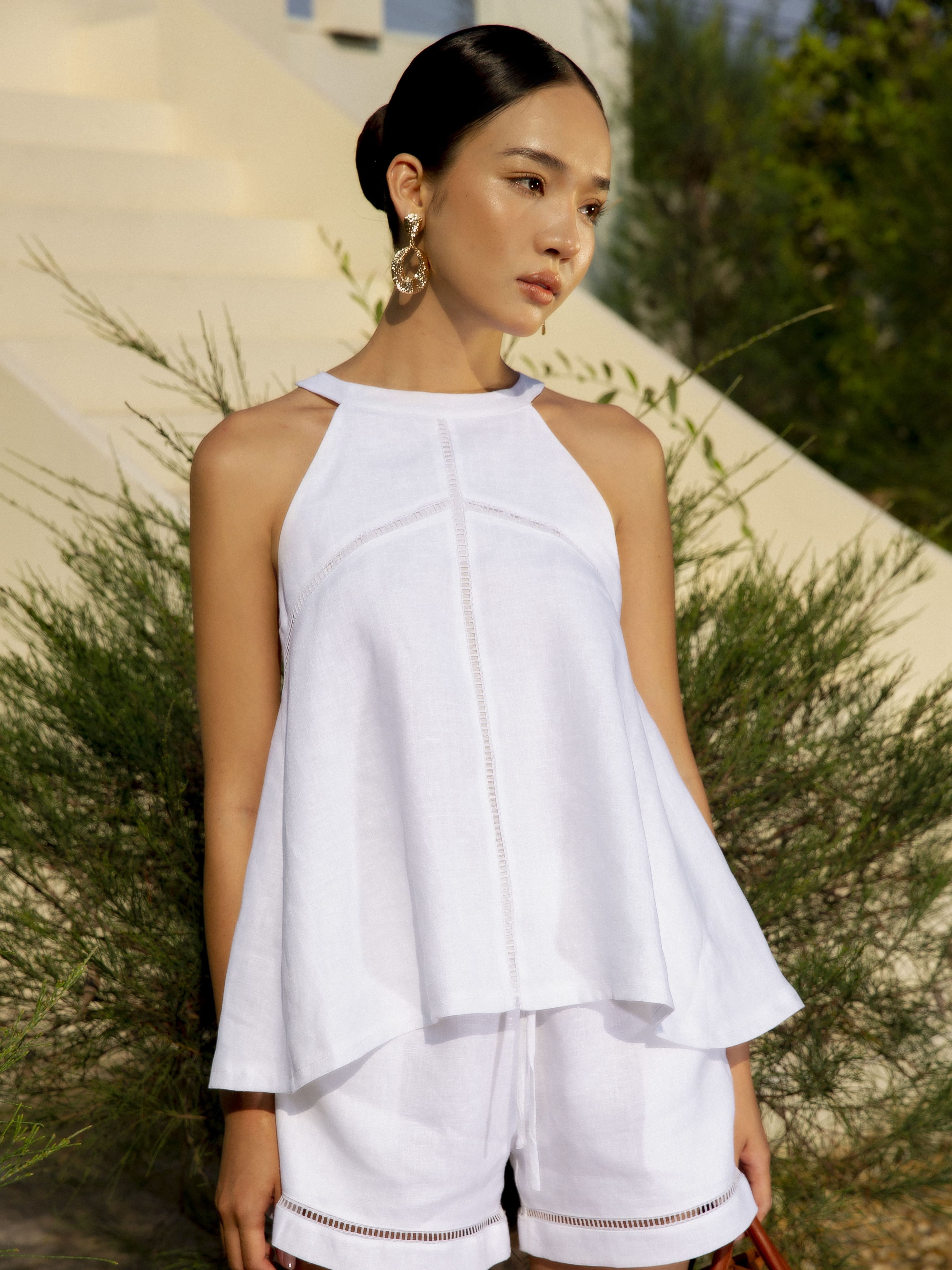 Áo linen cổ yếm - YV LE & CO