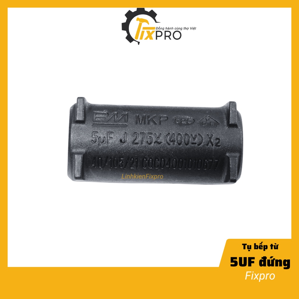 Tụ bếp từ 5UF 400VDC đứng chính hãng BM