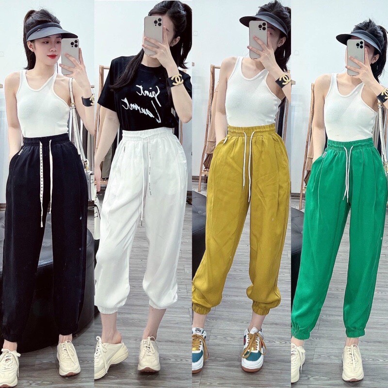 Quần bom chất đũi siêu thoáng mát dây rút ceelin đẹp