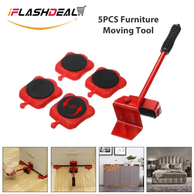 【Big Promotion】iFlashDeal Furniture Moving Tool Heavy Object Mover Furniture Transport Lifter & Furniture Slides 4 Wheeled Mover Roller+1 Wheel Bar Hand Tools Set