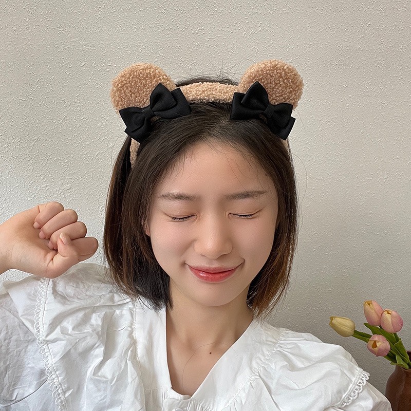 CC59 băng đô cài tóc nữ bờm tóc cài GÂU nơ