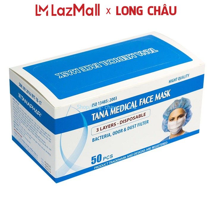 Khẩu trang y tế Tanaphar 3 lớp 50 chiếc/ hộp