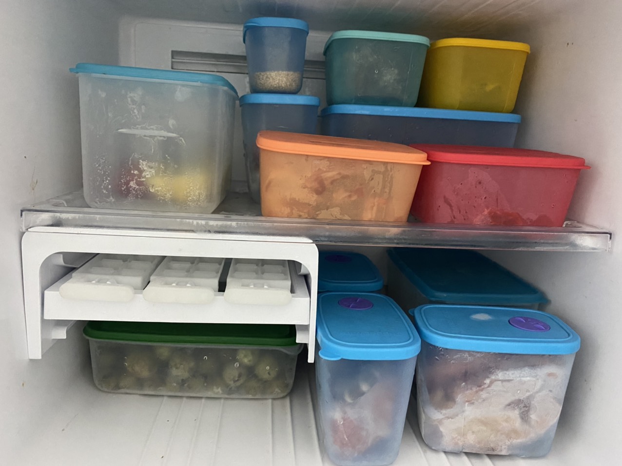 Set 4 hộp Tupperware trữ đông 700ml, set rainbow (hàng có sẵn)