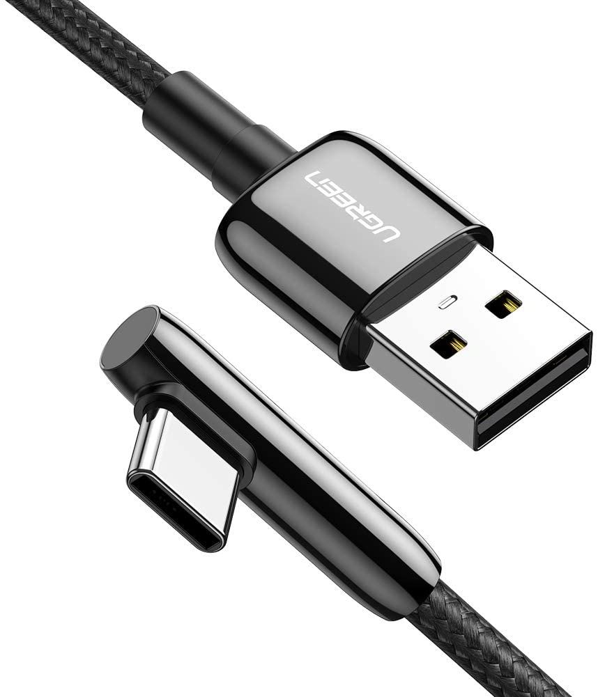 Ugreen 70282 0.5m màu đen cáp usb type c bẻ góc phải 90 độ ra usb a chống nhiễu us313 70282