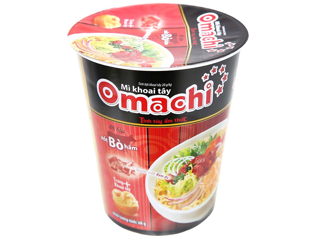 Mì Ly Omachi Tôm Sườn Bò 68g