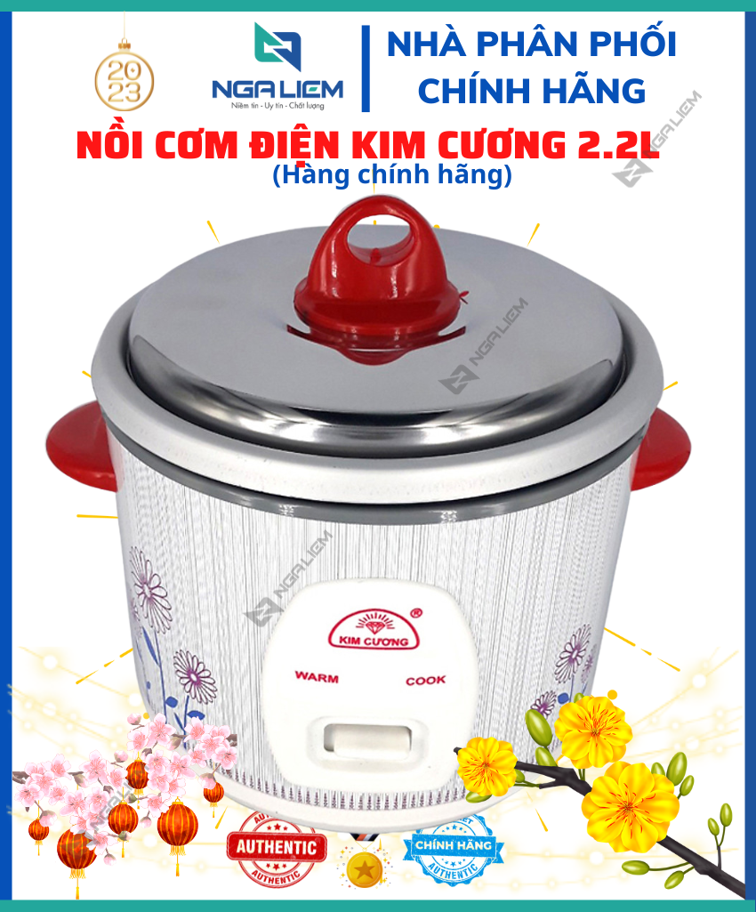 Nồi Cơm Điện 2.2 lít Kim Cương (Nắp rời)