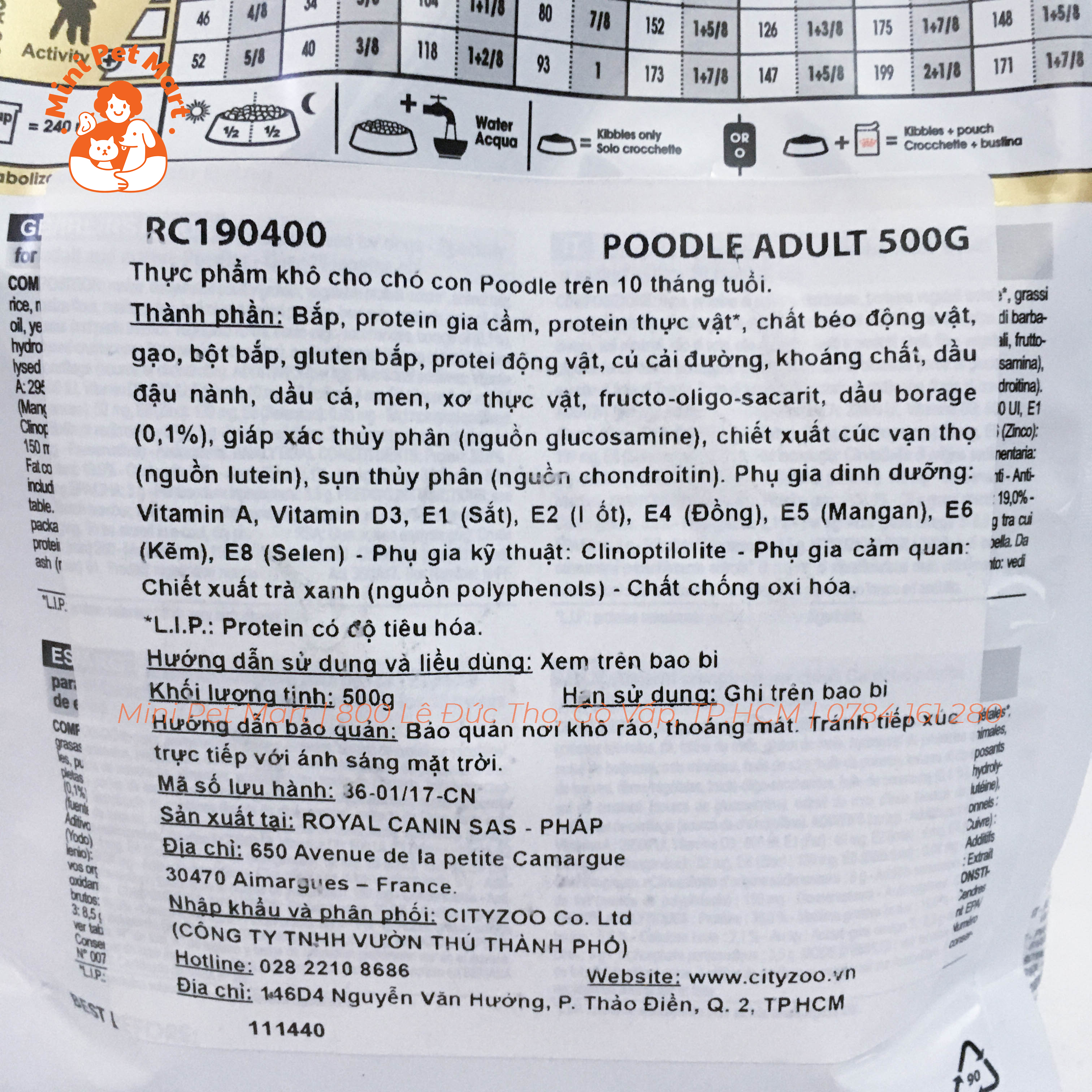 [HCM][500g] Thức ăn hạt cho chó Poodle ROYAL CANIN