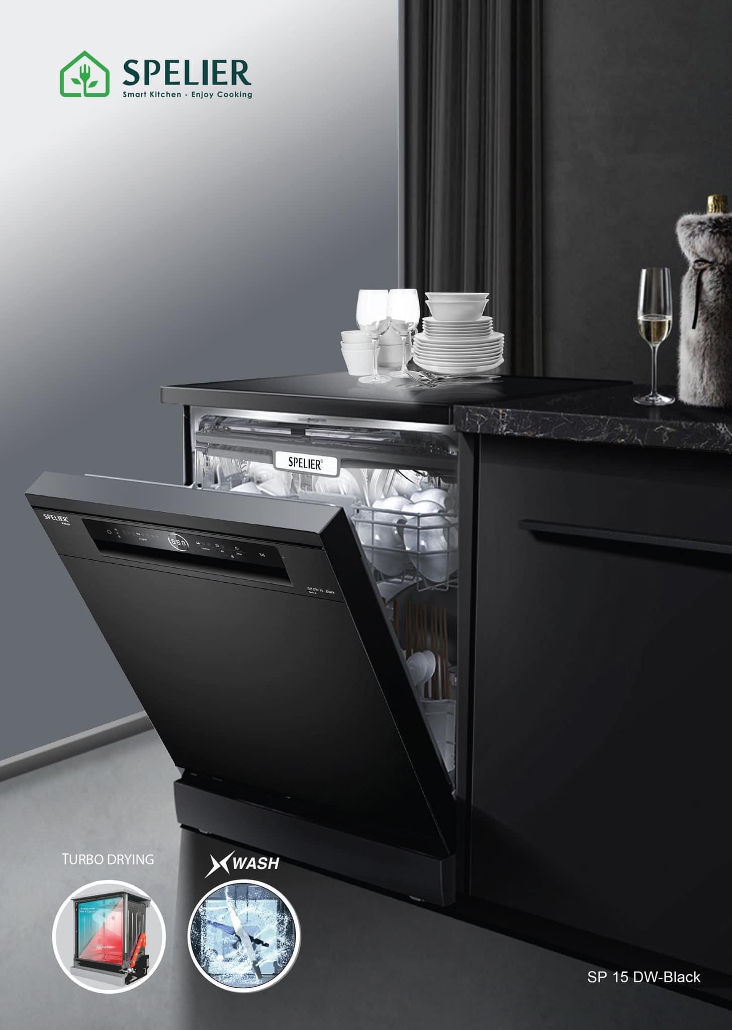 Máy rửa chén bát Spelier SP 15 DW Black (15 bộ) - NHẬP KHẨU ĐỨC