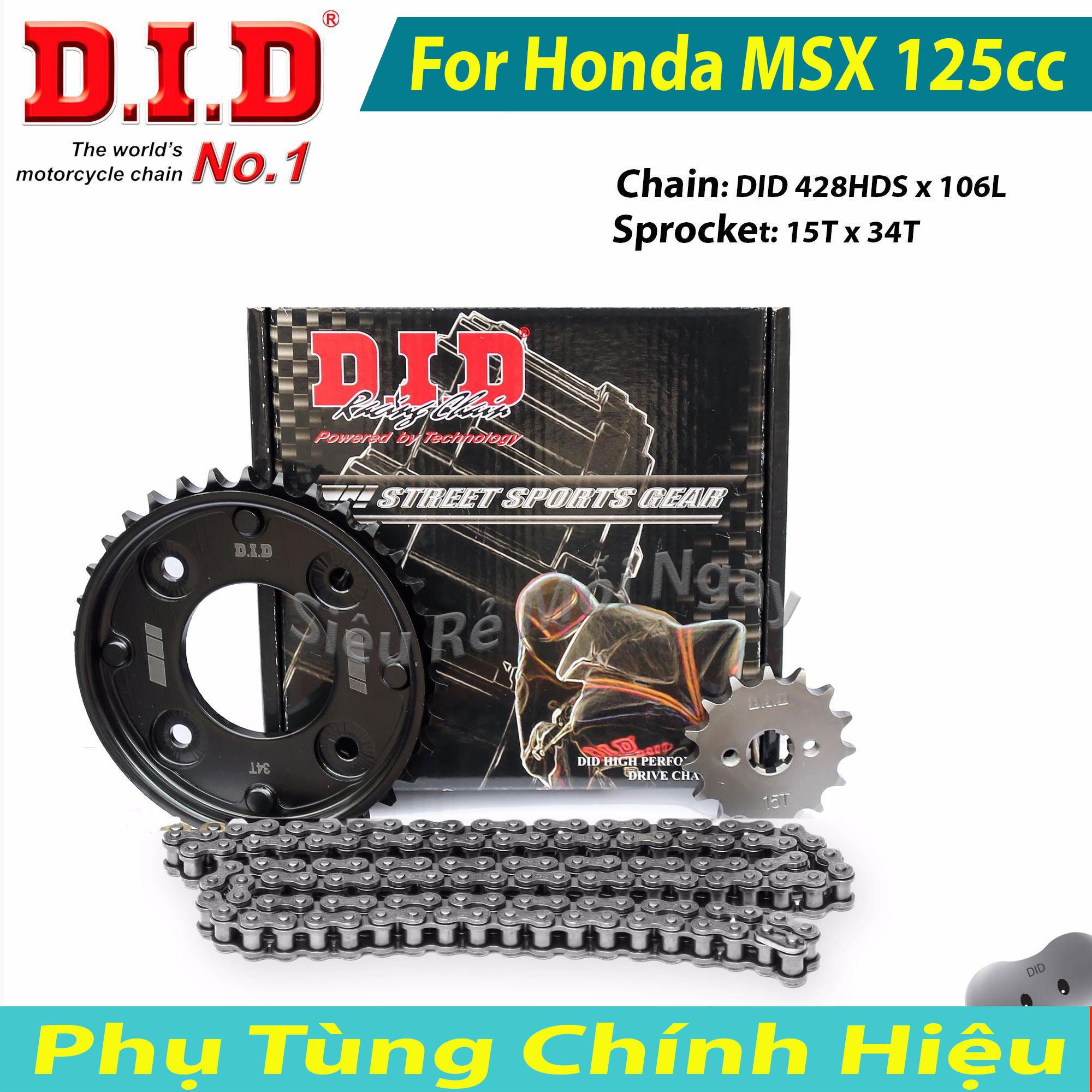 Bộ nhông sên dĩa did honda msx cover sên did đen 10ly thái lan