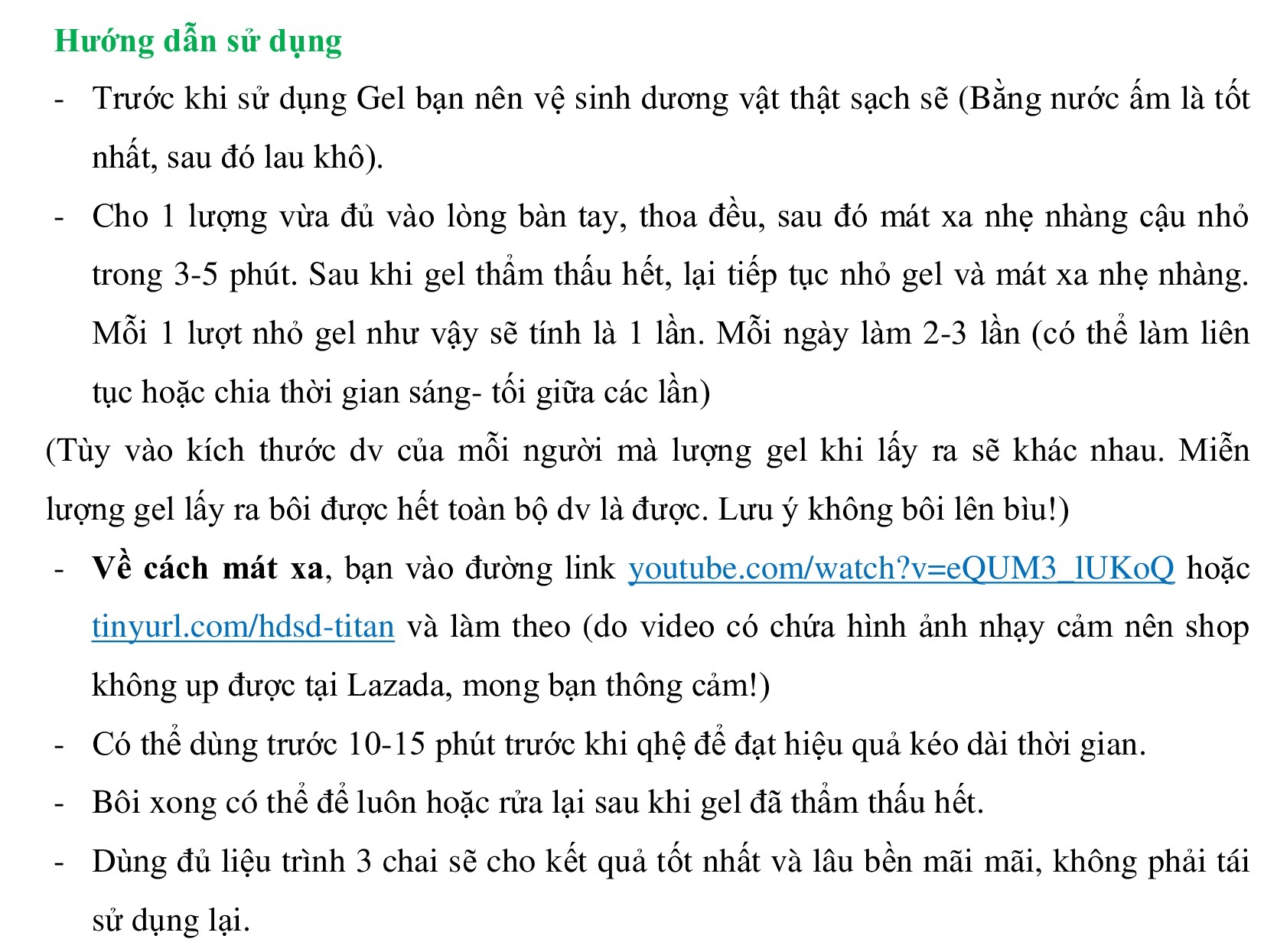 (Lô mới nhất) Titan Gel Nga cao cấp - Gel dành cho nam - hàng chính hãng - tăng kích thước cho cậu bé (Che tên khi giao hàng)