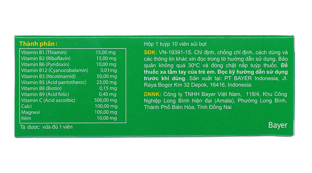 COMBO 2 TUÝP sủi bọt Berocca Performance bổ sung vitamin, tăng đề kháng (tuýp 10 viên)