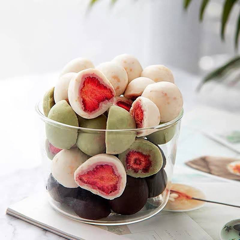 Dried Strawberry Covered Chocolate Candy - 60Gr Pack - 4 Flavors (Mixed)