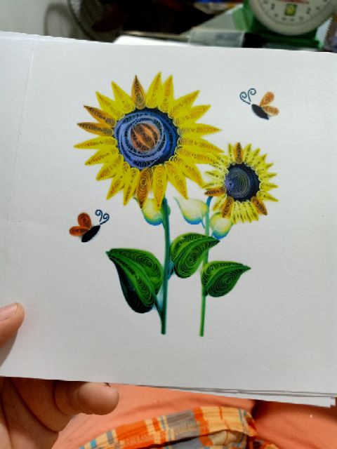 Nền thiệp quilling in sẵn