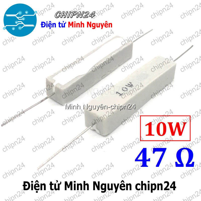 [2 con] (F334) Điện Trở Sứ 47R 10W - HH004842